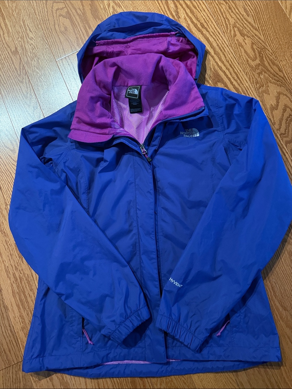 The North Face Women's Hooded Blue Purple Shell Jacket with Lining-EUC